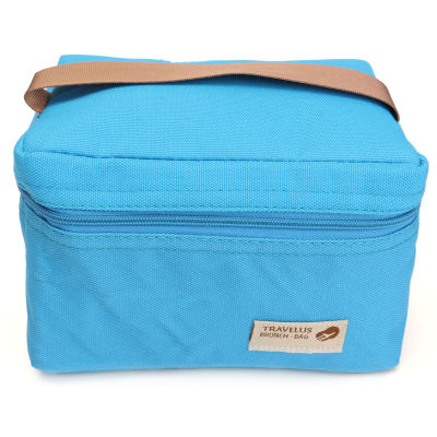 กล่องเก็บของกระเป๋าโททปิกนิกสำหรับกันน้ำแบบพกพากระเป๋าใส่อาหารกลางวันเก็บอุณหภูมิแบบพกพาสีน้ำเงิน