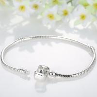 WOSTU Silver Plated LOVE Snake Chain Bracelet &amp; Bangle 16-23CM Link Bracelet Pulseras Lobster Jewelry ZBB1104