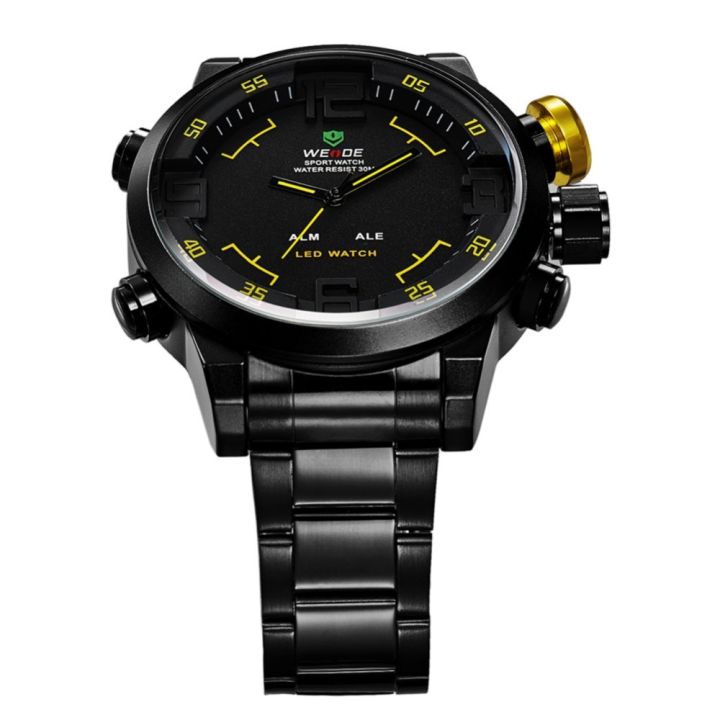 weide-นาฬิกาควอตซ์กีฬากองทัพ-wh2309b-นาฬิกาคู่แบบอนาล็อกจอแสดงผลแบบเวลาคู่-led-ดิจิตอลนาฬิกาเตือนสำหรับผู้ชาย-สีเหลือง