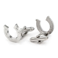 Kemstone Horseshoe Cufflinks Silver Tone Jewelry