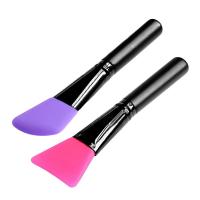 2pcs Face Mask Brush Silicone Facial Hairless Brush Facial Mask Mud Body Lotion Butter Applicator Tools (Purple &amp; Rose Red)