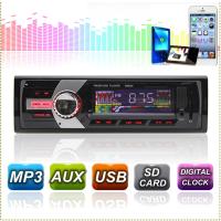 เครื่องเล่น MP3สเตอริโอรถดินเดียวสีแดง12V AM FM/USB/SD ชุดวิทยุ