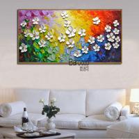 Barocco White Flowers Painting Hand Painted Oil Painting Modern Simple Home Wall Decoration No Framed