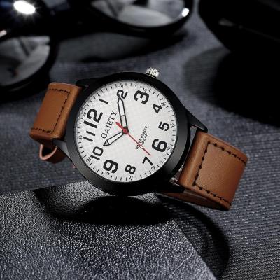 นาฬิกาควอทซ์อนาล็อกหนังสเตนเลสนาฬิกาสำหรับผู้ชายหรูหราดีไซน์ย้อนยุค