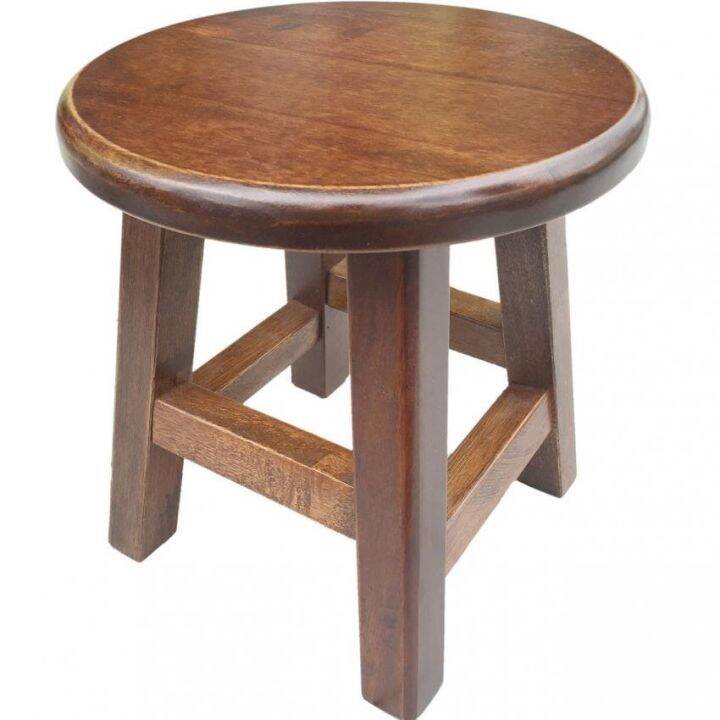 SENI DAYA GHome Wooden Round Stool Solid Wood Oak Lazada