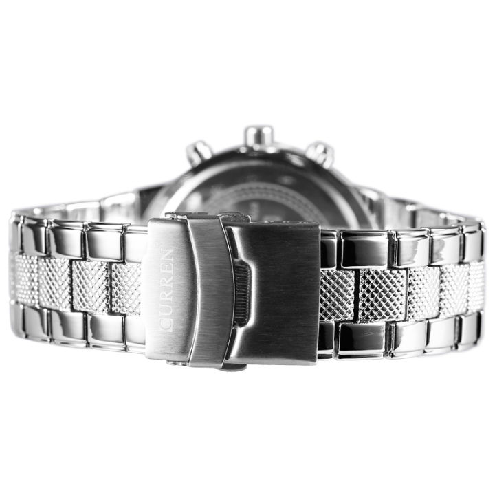 curren-นาฬิกาควอทซ์แบรนด์หรูหรา8006-นาฬิกาอัลลอยกันน้ำนาฬิกาข้อมือบุรุษหน้าปัดสามหน้าปัดตกแต่งหน้าปัดย่อยเรืองแสงนาฬิกา3atm