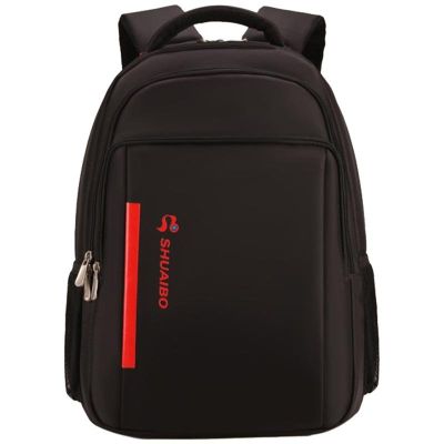 กระเป๋าหนังสือกันน้ำกระเป๋าเป้ธุรกิจใส่แล็ปท็อปโรงเรียนมัธยมนักเรียนความจุขนาดใหญ่กระเป๋าเดินทาง (สีดำ)