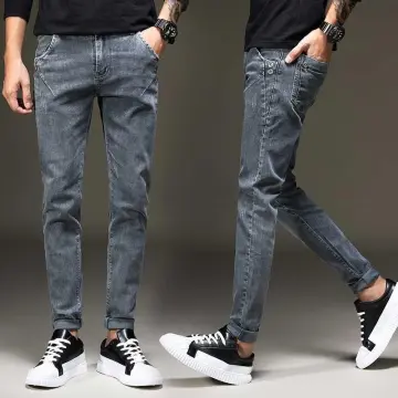 Men's Casual High Stretch Thick Pencil Pants New Solid Color Slim Fit  Business Formal Office For