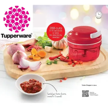 Tupperware Smart Chopper Vegetable Cutter Stainless Steel (Red) 300 ml 