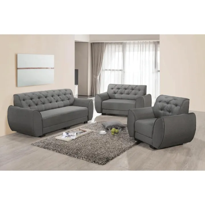 UNICO YULISSA 123 TEMPAT DUDUK SOFA SET (KAIN BROWN) | Lazada