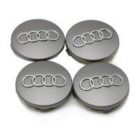 ฝาครอบขอบรถดุมล้อฝาศูนย์ล้อรถ4ชิ้น/ล็อต60มม. ตราสัญลักษณ์สำหรับรถ Audi A3 Sline A4 C5 B8 B7 C6 Q5 Q7 A6 C6 8P A7 Q3