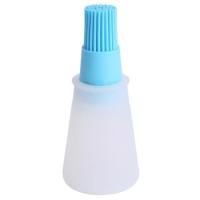 QianXing Shop LALANG Environmental Silicone Oil Honey Bottle Brush Temperature Oil Brush liquid Cooking Baking Brush Outdoor BBQ (Blue+White)