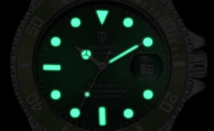 นาฬิกานาฬิกาข้อมือทหารปฏิทินสเตนเลสกลไกอัตโนมัติแบบนักธุรกิจผู้ชาย