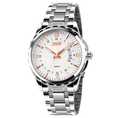 SKMEI นาฬิกาควอตซ์นักธุรกิจสำหรับผู้ชายนาฬิกานาฬิกาข้อมือดำน้ำเรืองแสง,นาฬิกาสแตนเลสสไตล์ลำลองสำหรับใส่ออกเดทกันน้ำได้