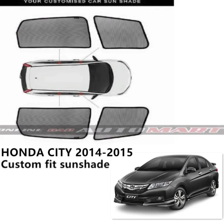 Custom Fit OEM Sunshades/ Sun shades for Honda City Yr 14'15' 4pcs