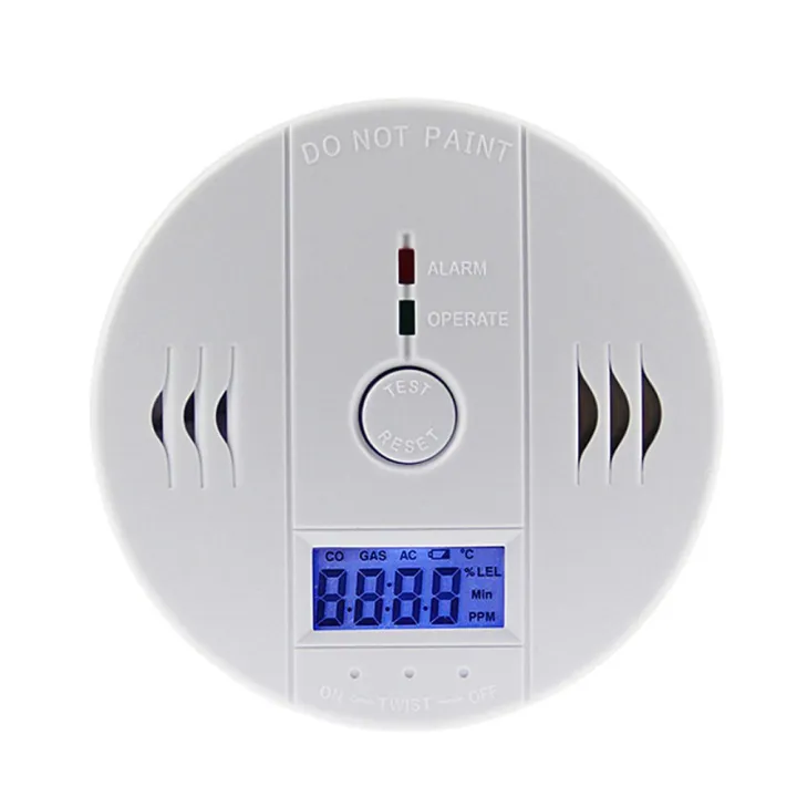 CO Carbon Monoxide Poisoning Smoke Gas Detector Alarm Sensor with LCD Digital Display Battery