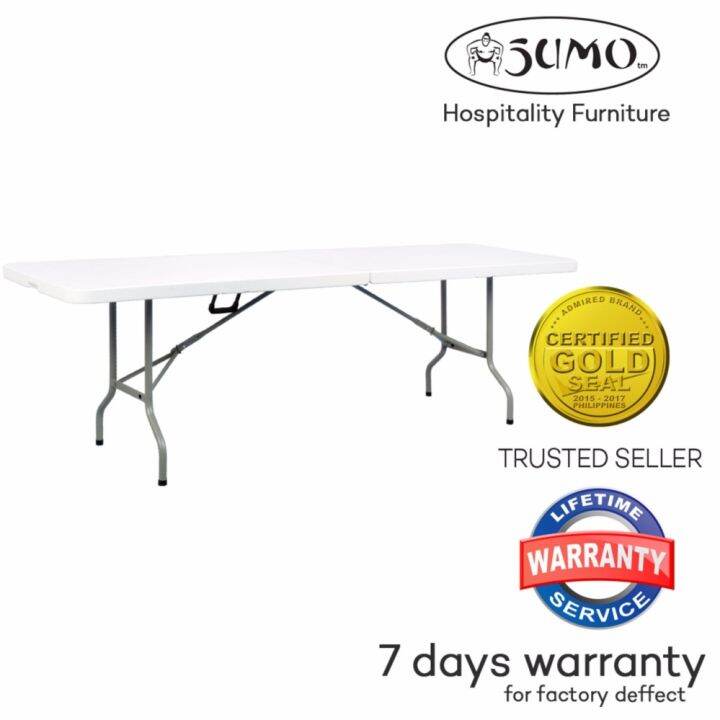 SUMO ST9630F1 8ft Rectangular Fold in Half Top Folding Plastic Table