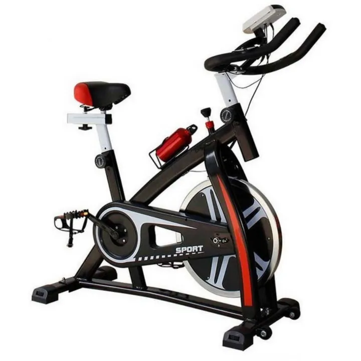 black and red spin bike