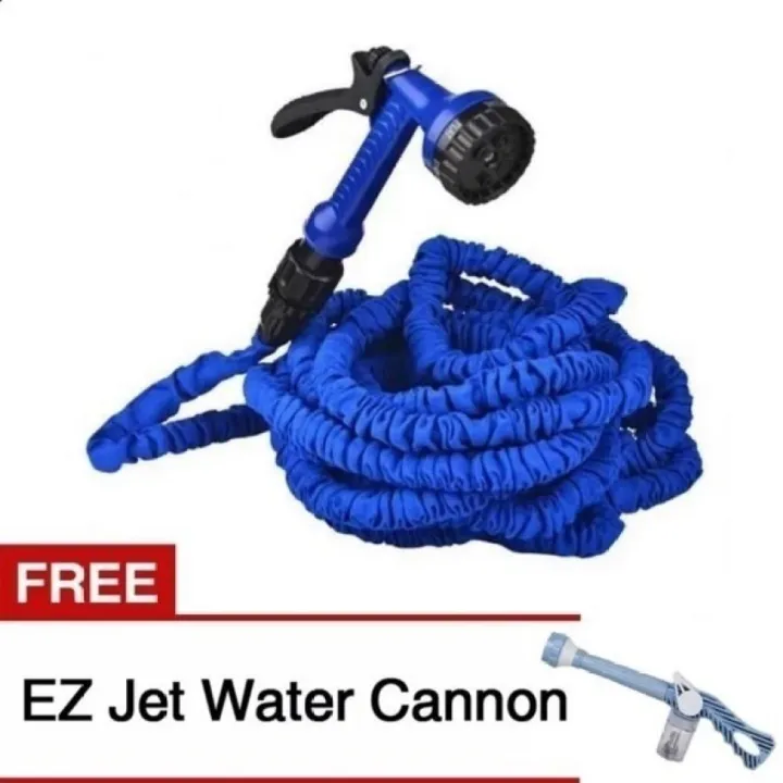Epic Expandable Garden Hose 75 ft (Blue) with EZ Jet Water Cannon 8