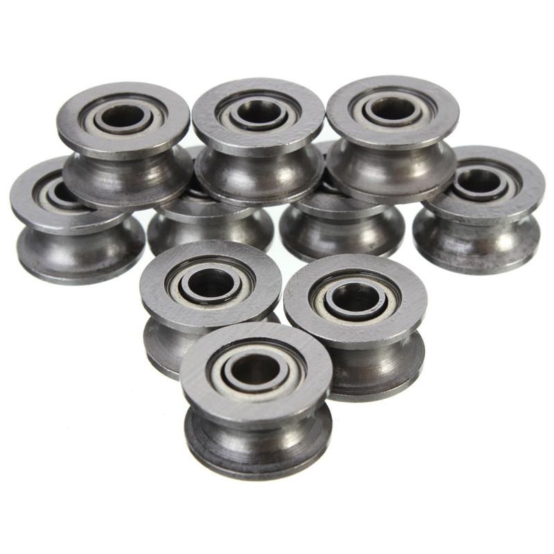 2X 10x73x11mm Metal Groove Pulley Ball Bearing Wheel Wire Rope Guide Roller Hang 