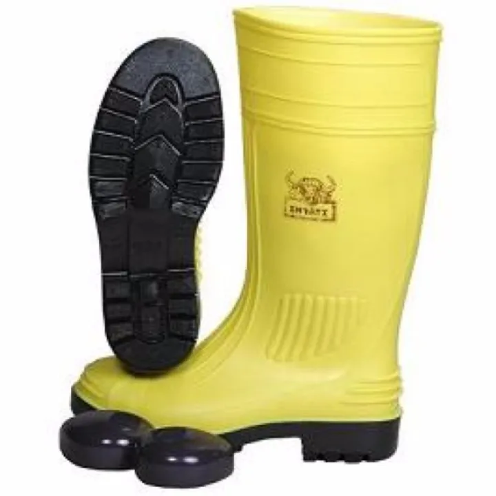 Inyati Yellow Pvc Knee Length High Boots Steel Toe Cap Safety Shoes