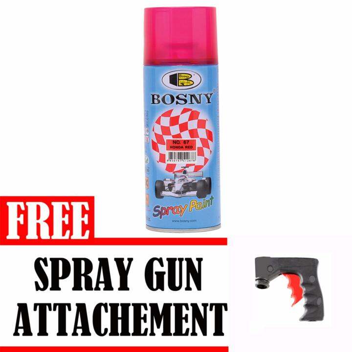Bosny No. 67 Candy Honda Red Spray Paint with Free Spray Paint AntiFatigue Gun Attachement for