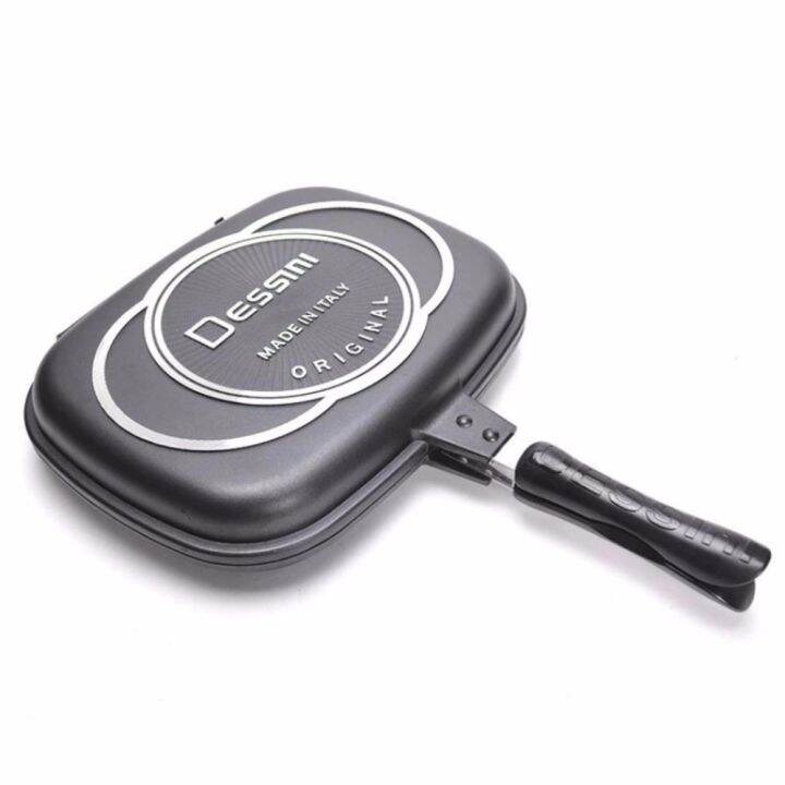 BIG Heavy Duty Dessini 36cm Double Sided Grill Pan with FREE Extra