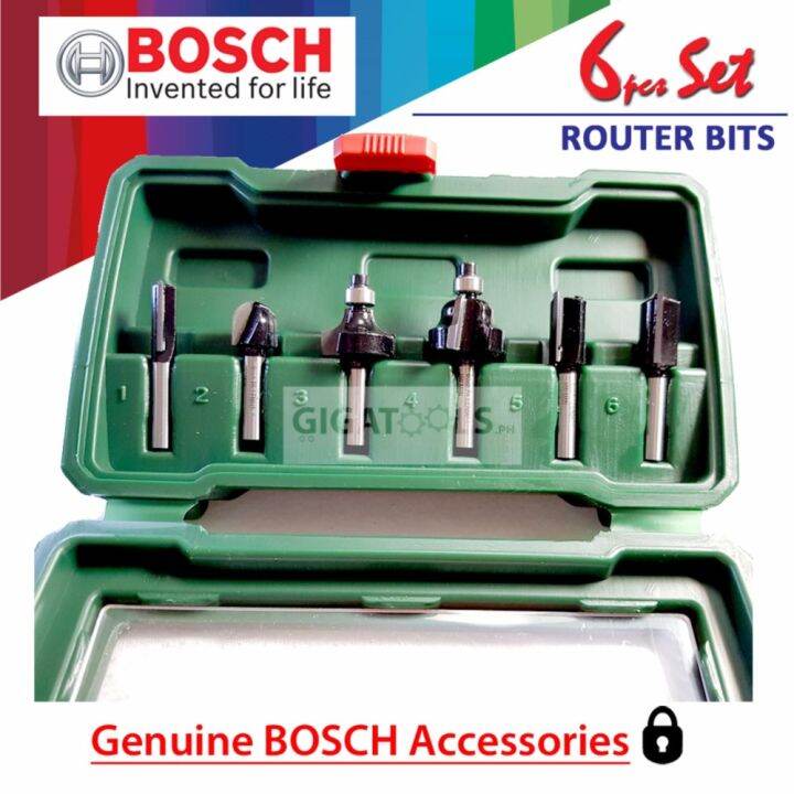 Bosch Router Bit Set 6 pieces 1/4 Shank 2607019462 ( RTRBT ) [GIGATOOLS