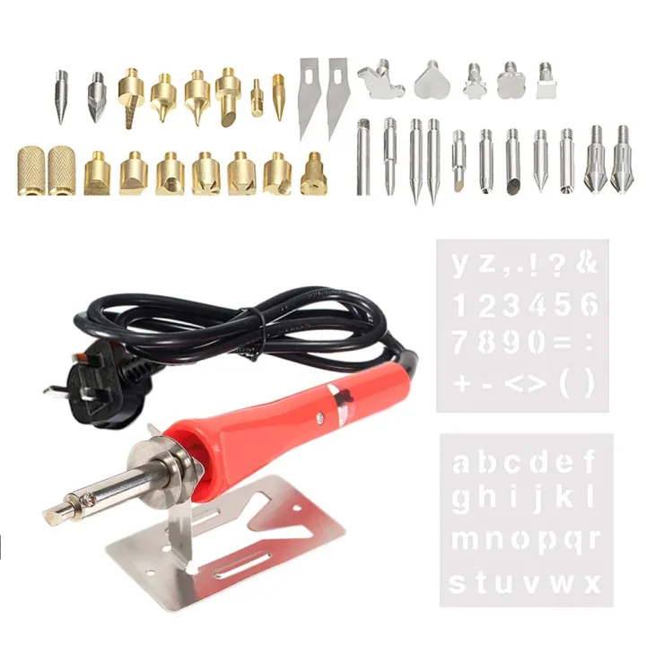 37 PCS Soldering Iron Pyrography Wood Welding Craft Tool Kit Includes ...