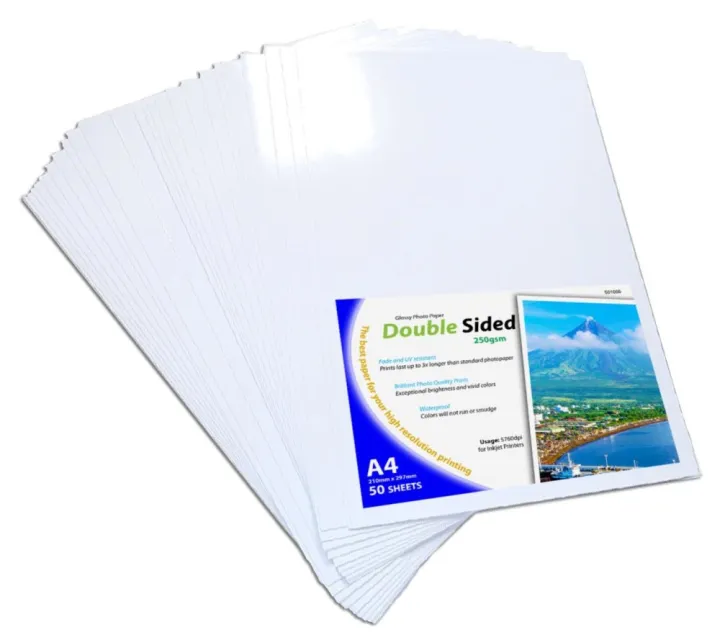 Photo Paper Double Sided A4 Size 250gsm Glossy Set of 50 Lazada PH