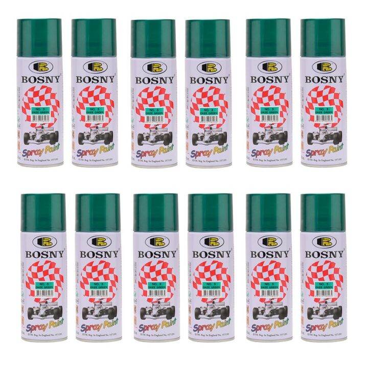 Bosny Spray Paint No. 3 Okee Green Ordinary Color 1 Box X 12 cans ...