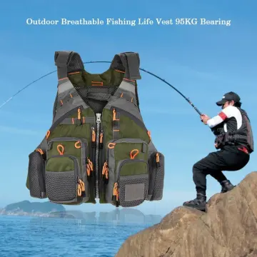 Fishing Life Vests Breathable Padded Fishing Superior 209lb Bearing Life  Safety Jacket Swimming Sailing Waistcoat Utility Vest Floatation Device