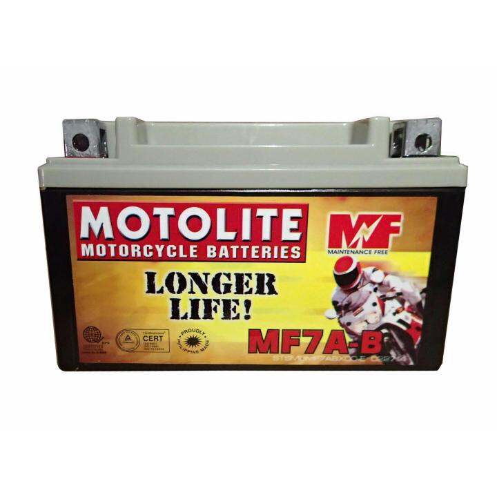 MOTOLITE Motorcycle Battery MF7AB ( YTX7ABS ) Maintenance Free