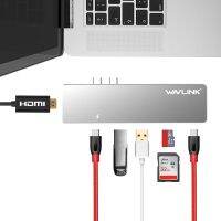 Wavlink WS-UHP3405M ธันเดอร์โบลต์คู่3ถึง USB HDMI แท่นวางขนาดเล็กชาร์จ PD เครื่องอ่านการ์ดสำหรับ Macbook Pro-สินค้าต่างประเทศ