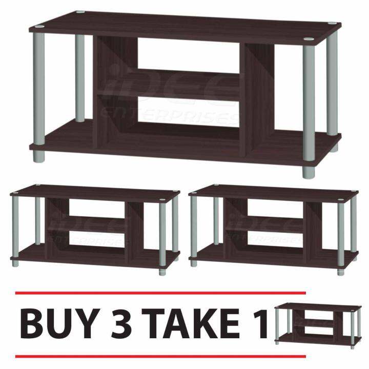 Tailee Furniture 1803 3Layer Open Type TV Rack / TV Stand with Elegant Plastic Tubes (Wenge