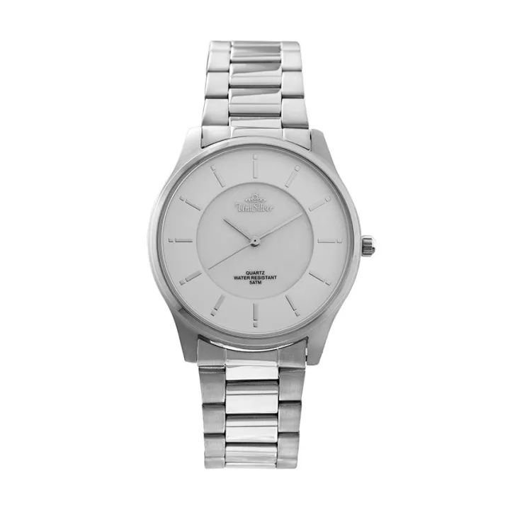 UniSilver TIME Travello Pair Men's Silver / White MotherofPearl Analog Stainless Steel Watch