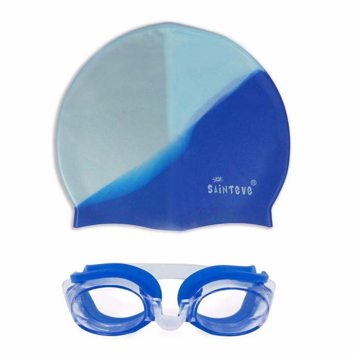 Unisex Flexible Sporty Latex Swimming Cap and Goggle Set Lazada PH