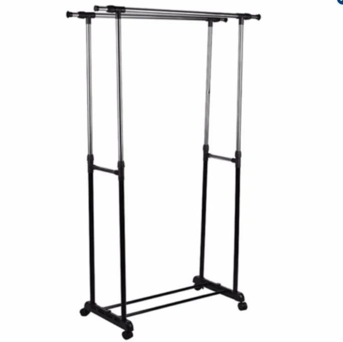 Adjustable Double Pole Clothes Rack | Lazada PH