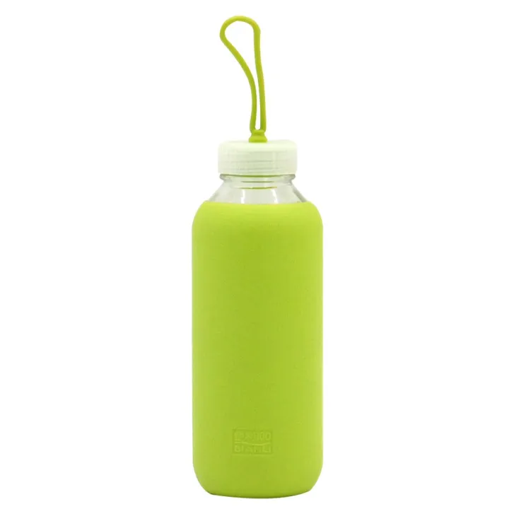 BIANLI 550ml Outdoor Portable Glass Drinking Bottle (Lime Green