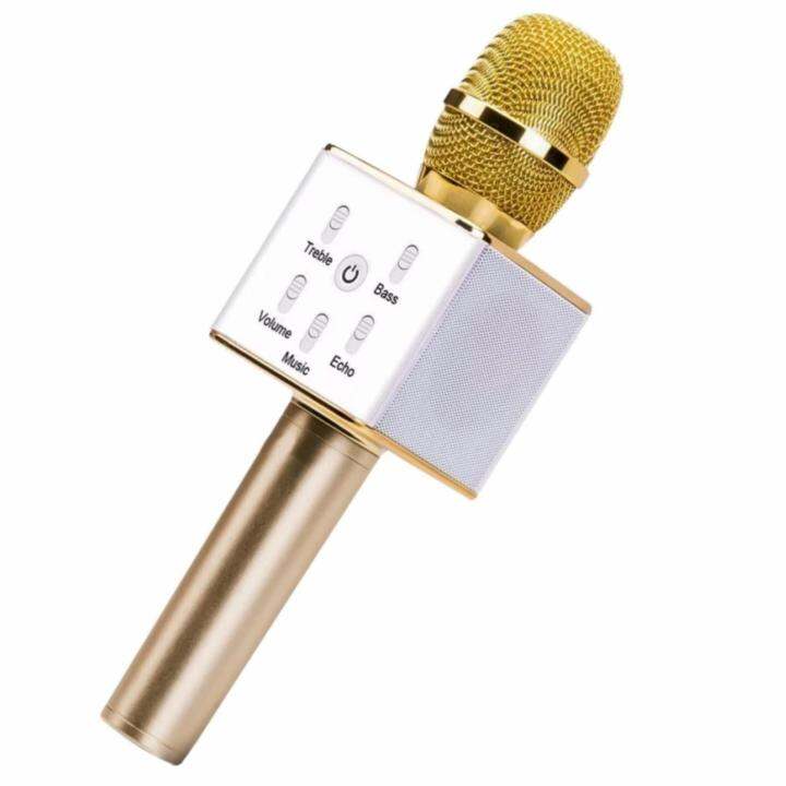 TUXUN Q7 Wireless Bluetooth Microphone & HiFi Speaker (White/Gold