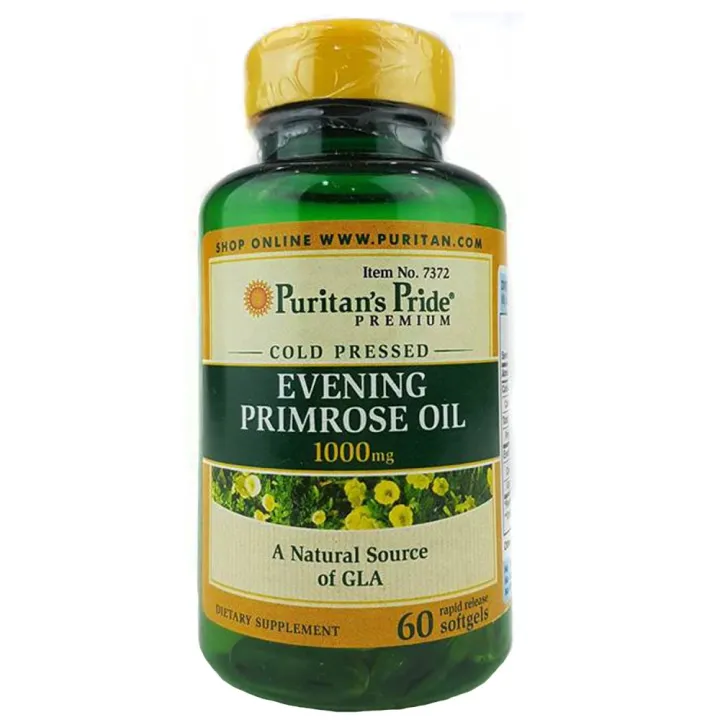 PURITAN'S PRIDE 7372 Cold Pressed Evening Primrose Oil 1000mg, 60