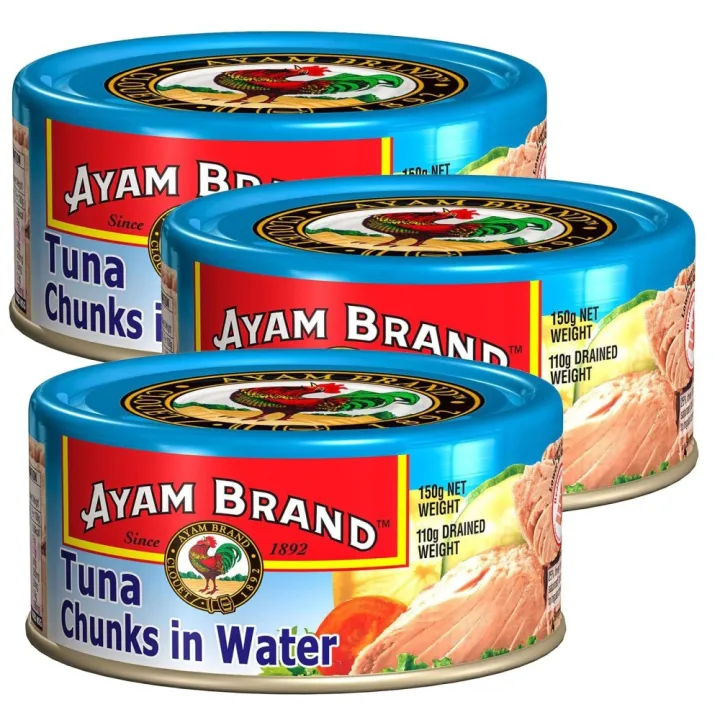 Ayam Brand Tuna Chunks in Water 3 Pack (150g per Can) Lazada PH