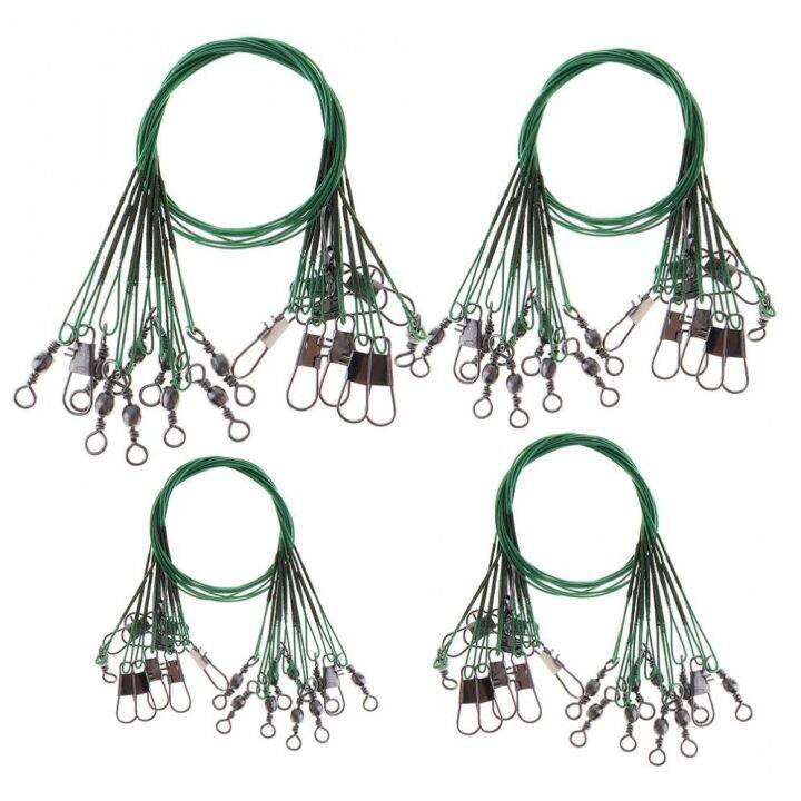 40pcs Stainless Steel Antibite Fishing Lead Line Swivel Rope Wire with