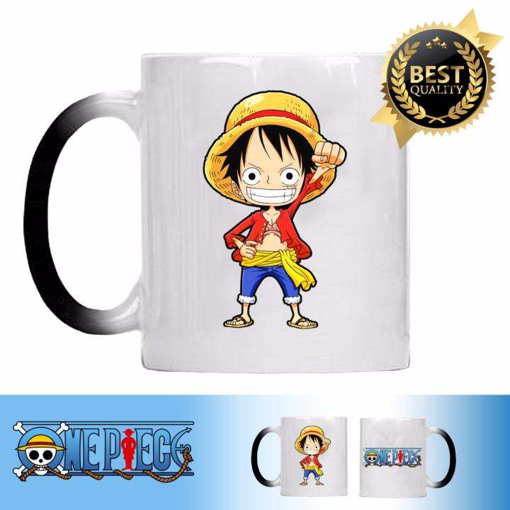 Anime Coffee Cup Mug One Piece Luffy Zoro Ace Hot Changing Color