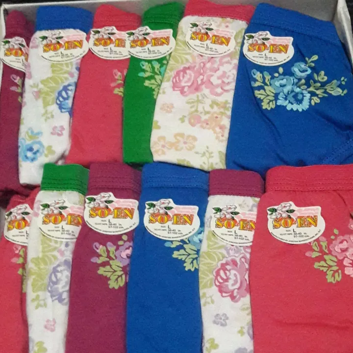 Soen Panties for Ladies Large size set of 12's with random print design ...