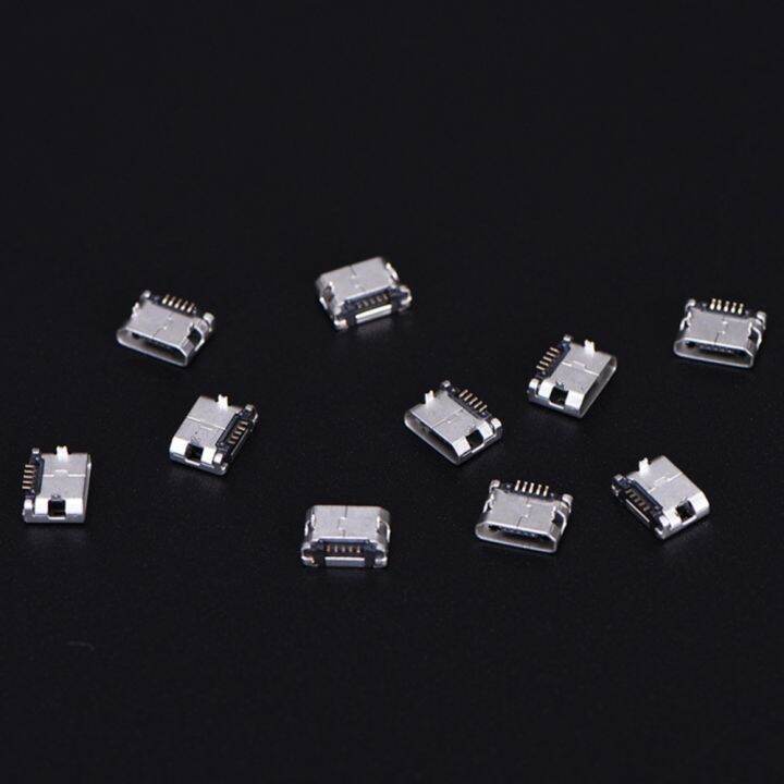 10pcs Micro Usb 5pin B Type Female Connector For Connector 5 Pin Charging Socket White Intl