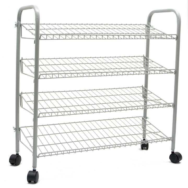 Shoe Organizer 4 Layer with Wheels Powder Coated Shoe Rack Shoe