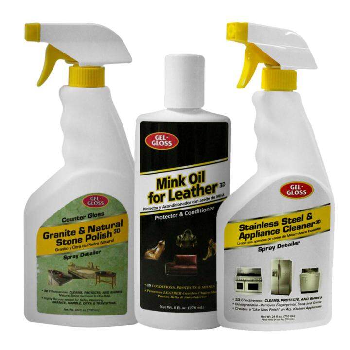 GelGloss CG24 Granite & Natural Stone Polish 24oz + AC24 Stainless