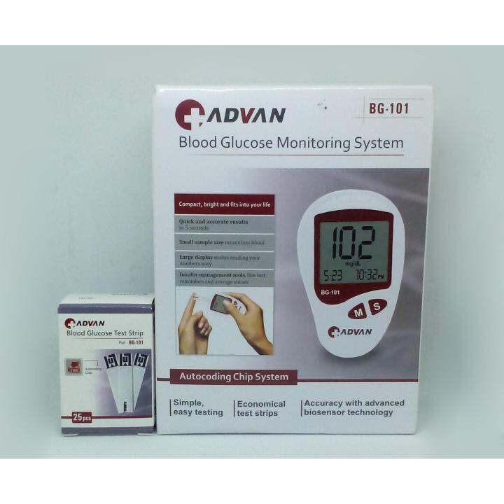 ADVAN Blood Glucose Monitoring System with 25 pcs Test Strips Lazada PH
