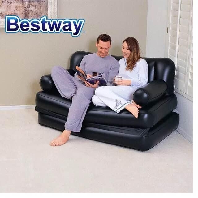 Inflatable Sofa Air Bed Couch Black